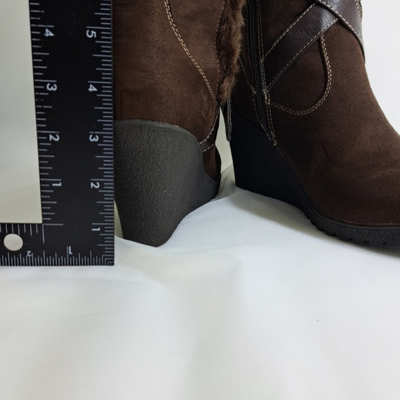 Canyon River Blues Suede Fur Lined Knee High Winter Women's Brown Boots 8 1/2 - Picture 9 of 16